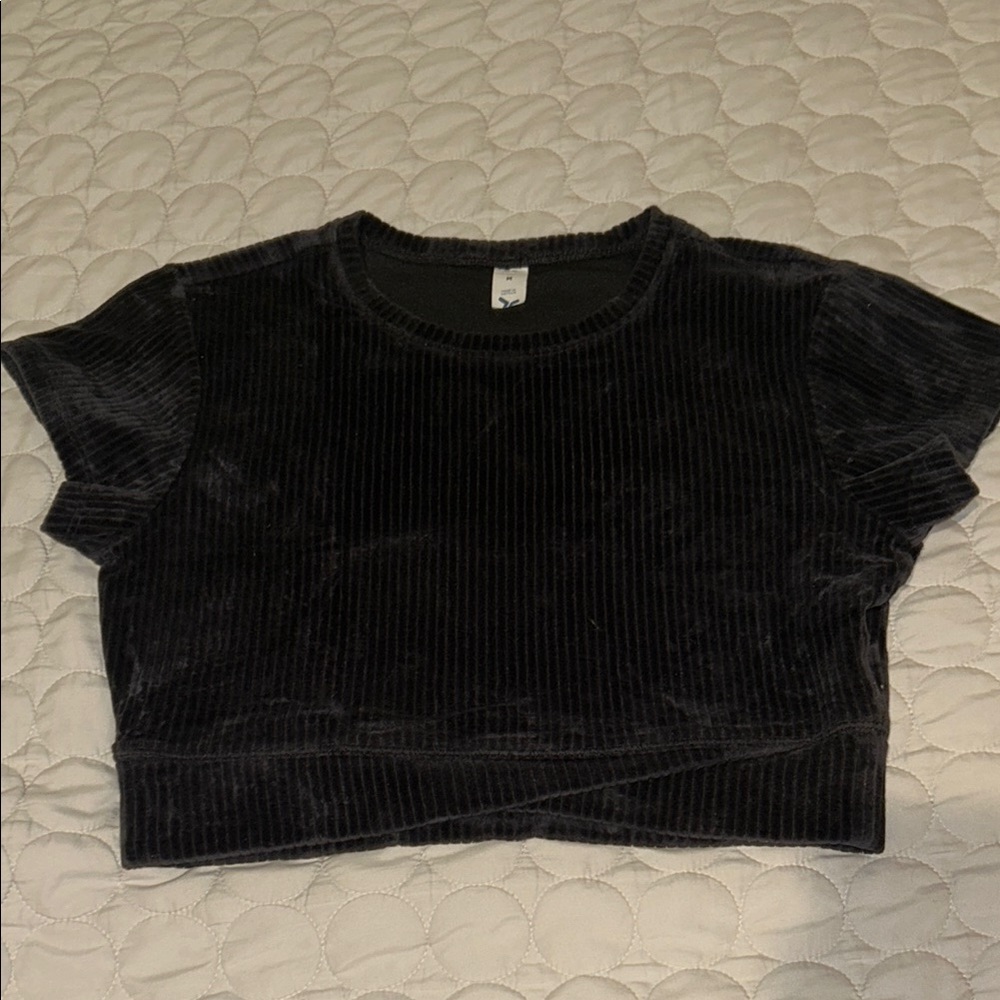 Black Velvet Crop Top